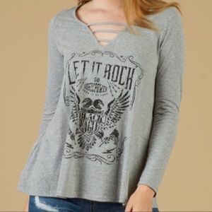 Altar’d State Let it Rock long sleeve graphic tee